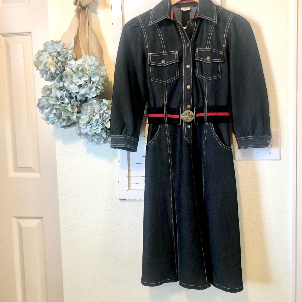 Cache’ 3/4 sleeve Denim Dress SZ 2
